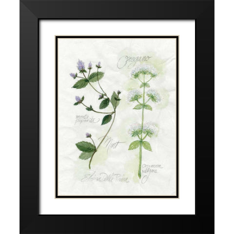 Oregano and Mint Black Modern Wood Framed Art Print with Double Matting by Della-Piana, Elissa