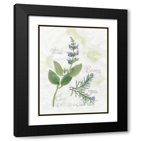 Rosemary and Sage Black Modern Wood Framed Art Print with Double Matting by Della-Piana, Elissa