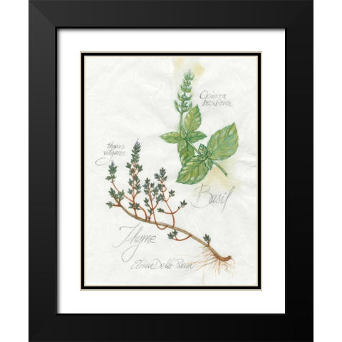 Basil and Thyme Black Modern Wood Framed Art Print with Double Matting by Della-Piana, Elissa