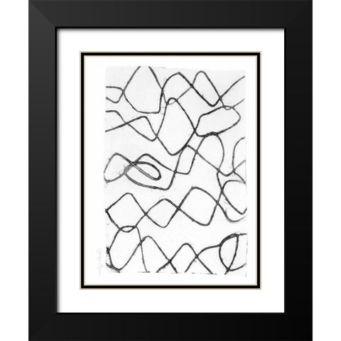 Frequency I Black Modern Wood Framed Art Print with Double Matting by Goldberger, Jennifer