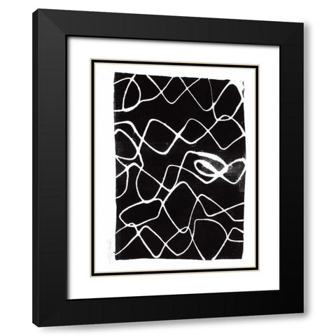 Frequency V Black Modern Wood Framed Art Print with Double Matting by Goldberger, Jennifer