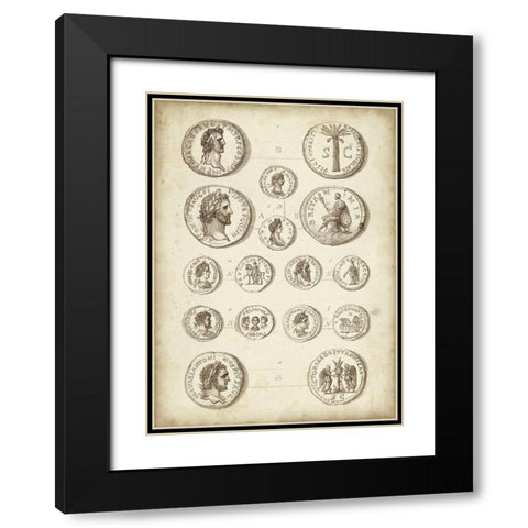 Antique Roman Coins IV Black Modern Wood Framed Art Print with Double Matting by Unknown