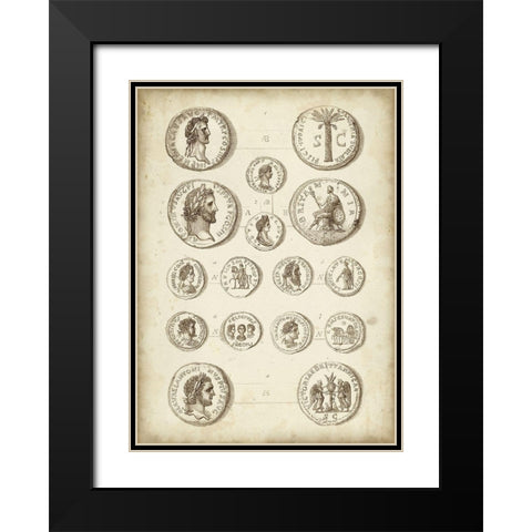 Antique Roman Coins IV Black Modern Wood Framed Art Print with Double Matting by Unknown