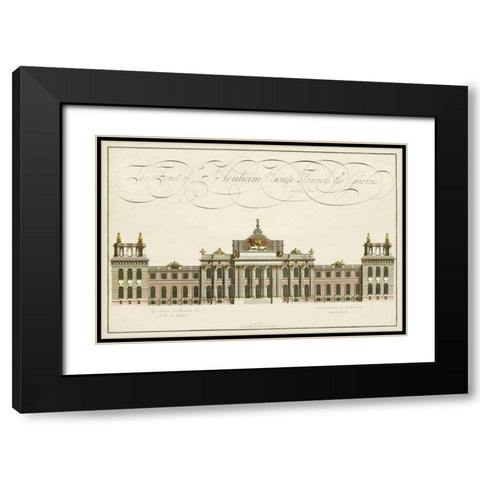 Blenheim House Black Modern Wood Framed Art Print with Double Matting by Unknown