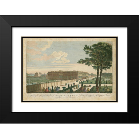 Hampton Court Black Modern Wood Framed Art Print with Double Matting by Unknown