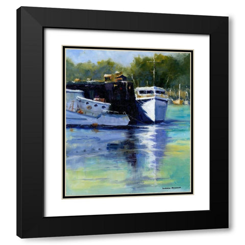 Morning at the Marina Black Modern Wood Framed Art Print with Double Matting by Chenault, Barbara