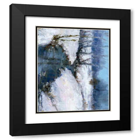 Winter White Black Modern Wood Framed Art Print with Double Matting by Chenault, Barbara