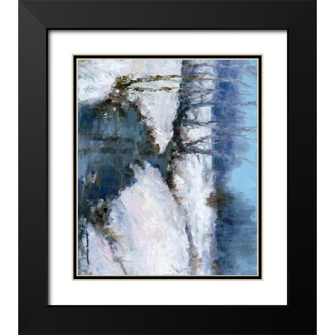 Winter White Black Modern Wood Framed Art Print with Double Matting by Chenault, Barbara