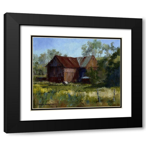 Amish Country Barn Black Modern Wood Framed Art Print with Double Matting by Chenault, Barbara