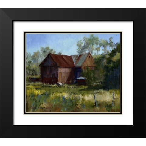 Amish Country Barn Black Modern Wood Framed Art Print with Double Matting by Chenault, Barbara