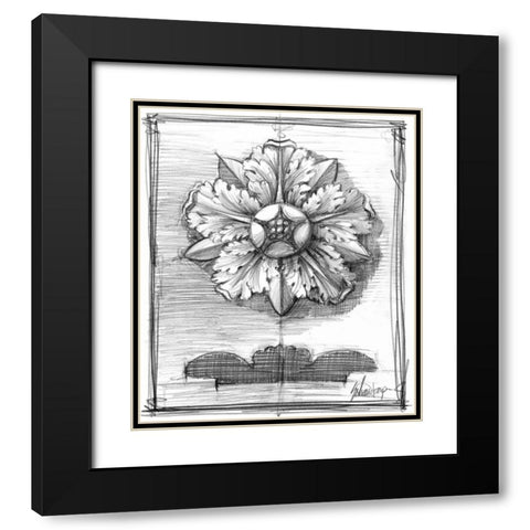 Non-Embellished Decorative Ornament II Black Modern Wood Framed Art Print with Double Matting by Harper, Ethan