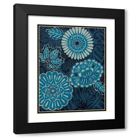 Indigo Constellation II Black Modern Wood Framed Art Print with Double Matting by Zarris, Chariklia