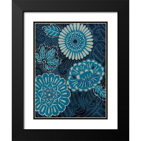 Indigo Constellation II Black Modern Wood Framed Art Print with Double Matting by Zarris, Chariklia