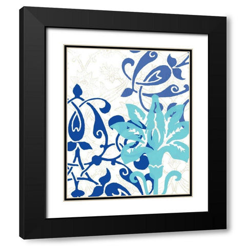 Exotic Indigo I Black Modern Wood Framed Art Print with Double Matting by Vess, June Erica