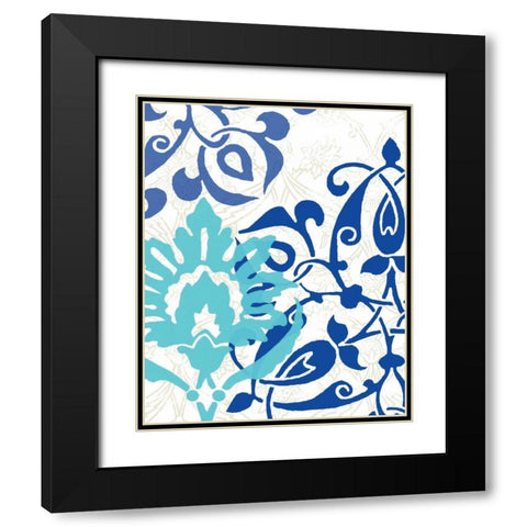 Exotic Indigo II Black Modern Wood Framed Art Print with Double Matting by Vess, June Erica
