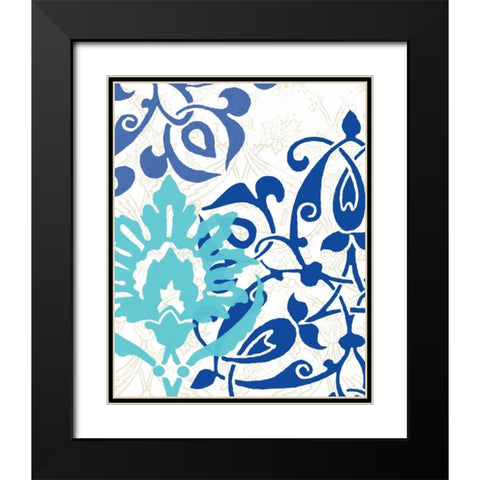 Exotic Indigo II Black Modern Wood Framed Art Print with Double Matting by Vess, June Erica