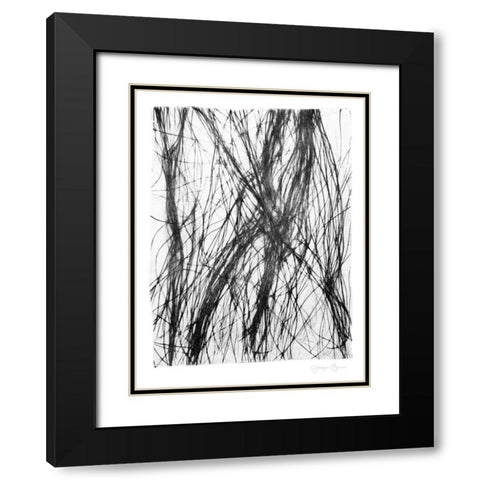 Free Flow II Black Modern Wood Framed Art Print with Double Matting by Goldberger, Jennifer