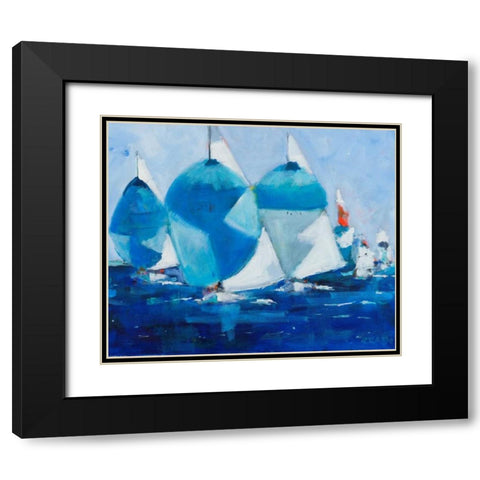 Running Black Modern Wood Framed Art Print with Double Matting by Crain, Curt