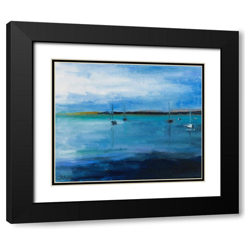 White Fish Bay Black Modern Wood Framed Art Print with Double Matting by Crain, Curt