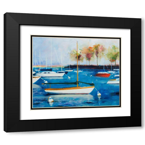 Mooring Basin Black Modern Wood Framed Art Print with Double Matting by Crain, Curt