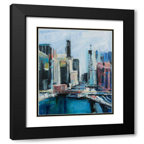 River View Black Modern Wood Framed Art Print with Double Matting by Crain, Curt