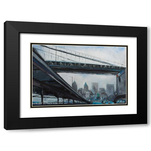 To the City Black Modern Wood Framed Art Print with Double Matting by Crain, Curt