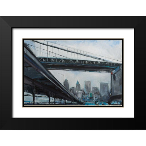 To the City Black Modern Wood Framed Art Print with Double Matting by Crain, Curt