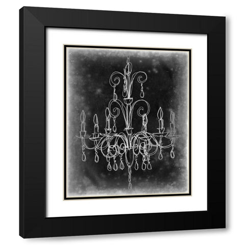 Chalkboard Chandelier Sketch II Black Modern Wood Framed Art Print with Double Matting by Harper, Ethan