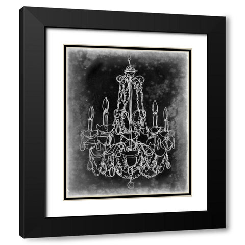 Chalkboard Chandelier Sketch III Black Modern Wood Framed Art Print with Double Matting by Harper, Ethan