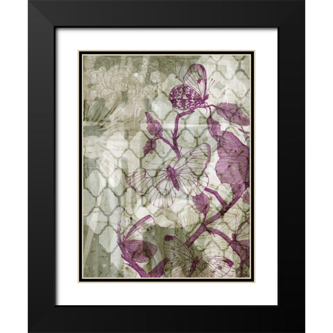 Arabesque Butterflies IV Black Modern Wood Framed Art Print with Double Matting by Goldberger, Jennifer