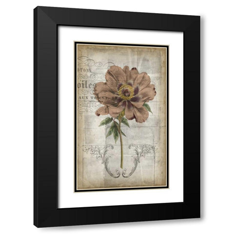 French Floral II Black Modern Wood Framed Art Print with Double Matting by Goldberger, Jennifer