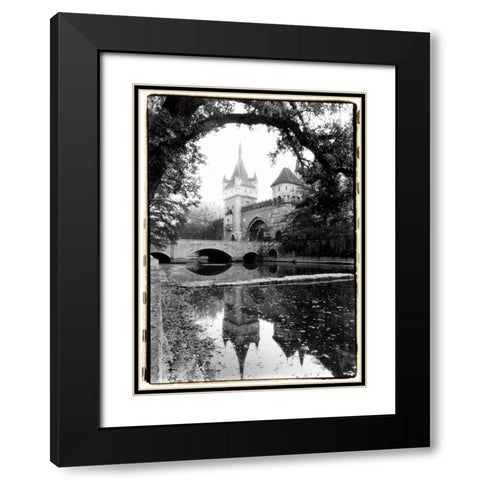 Castle Reflections Vajdahunyad Black Modern Wood Framed Art Print with Double Matting by DeNardo, Laura