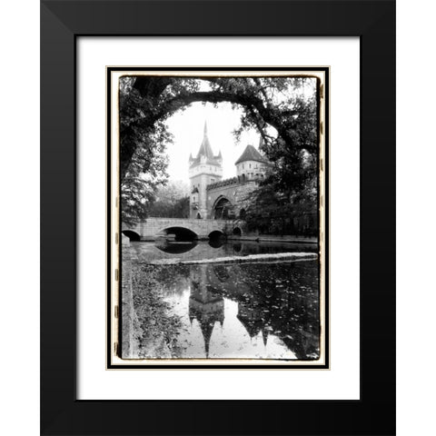 Castle Reflections Vajdahunyad Black Modern Wood Framed Art Print with Double Matting by DeNardo, Laura