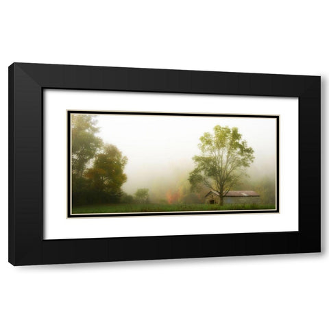 Fog at the Farm Black Modern Wood Framed Art Print with Double Matting by Head, Danny
