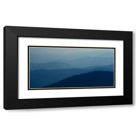 Blue Layers Black Modern Wood Framed Art Print with Double Matting by Head, Danny