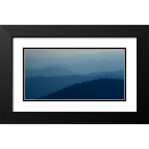 Blue Layers Black Modern Wood Framed Art Print with Double Matting by Head, Danny