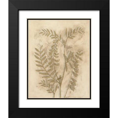 Gilded Foliage I Black Modern Wood Framed Art Print with Double Matting by Meagher, Megan