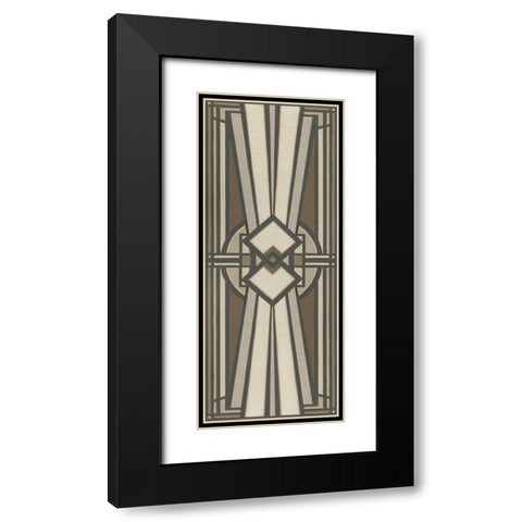 Neutral Deco Panel I Black Modern Wood Framed Art Print with Double Matting by Vess, June Erica