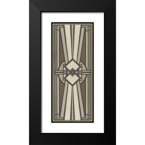 Neutral Deco Panel I Black Modern Wood Framed Art Print with Double Matting by Vess, June Erica