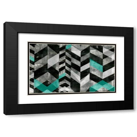 Chevron Exclusion I Black Modern Wood Framed Art Print with Double Matting by Goldberger, Jennifer