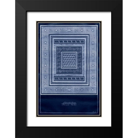 Indigo Tile III Black Modern Wood Framed Art Print with Double Matting by Vision Studio