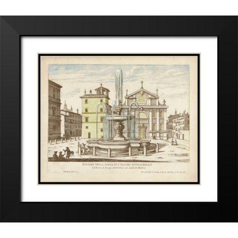 Fountains of Rome I Black Modern Wood Framed Art Print with Double Matting by Vision Studio