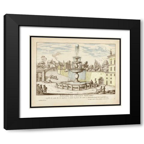 Fountains of Rome III Black Modern Wood Framed Art Print with Double Matting by Vision Studio