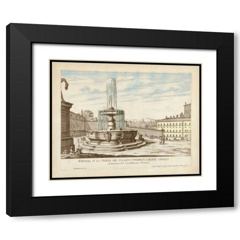 Fountains of Rome V Black Modern Wood Framed Art Print with Double Matting by Vision Studio