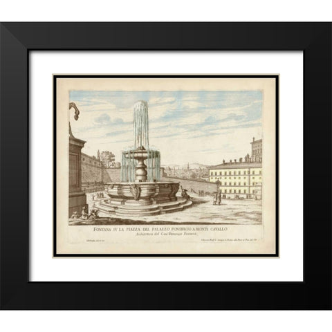 Fountains of Rome V Black Modern Wood Framed Art Print with Double Matting by Vision Studio