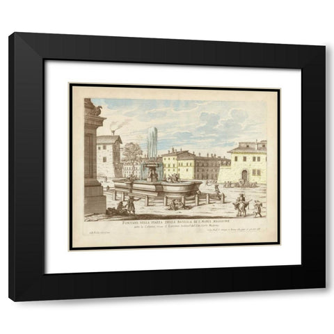 Fountains of Rome VI Black Modern Wood Framed Art Print with Double Matting by Vision Studio