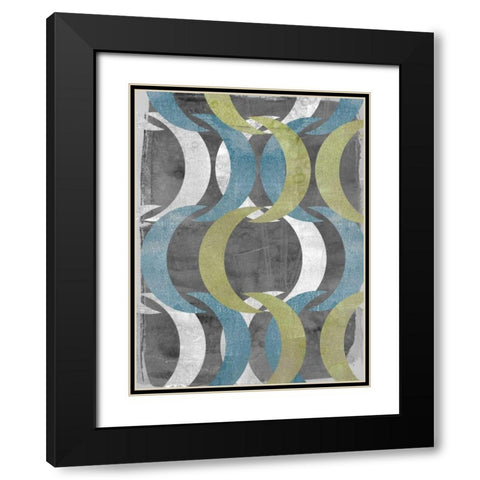 Geometric Repeat II Black Modern Wood Framed Art Print with Double Matting by Goldberger, Jennifer