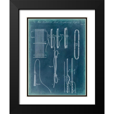 Nautical Detail Blueprint III Black Modern Wood Framed Art Print with Double Matting by Vision Studio