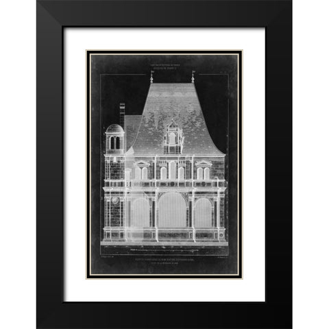 Graphic Facade II Black Modern Wood Framed Art Print with Double Matting by Vision Studio