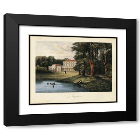 The English Countryside I Black Modern Wood Framed Art Print with Double Matting by Hakewill, James